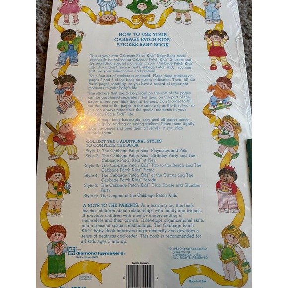 Vintage cabbage patch kid sticker baby book! 1983. - Picture 3 of 4